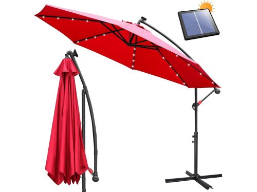 Zweefparasol met zwengel en standaard voor optimale zonwering en UV-bescherming