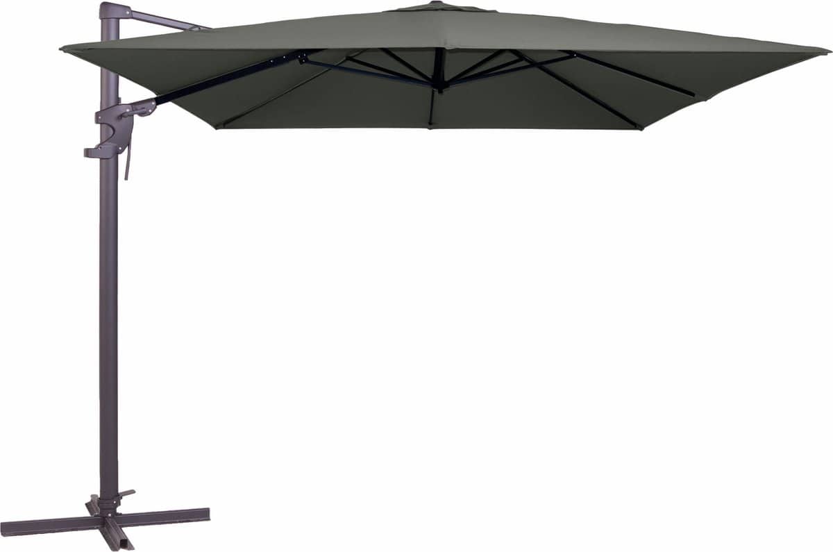 zweefparasol monaco flex iii 300×300 cm polyester grey grade 6
