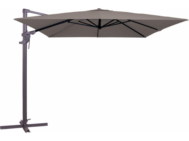 Zweefparasol monaco flex iii 300x300 cm polyester taupe grade 6