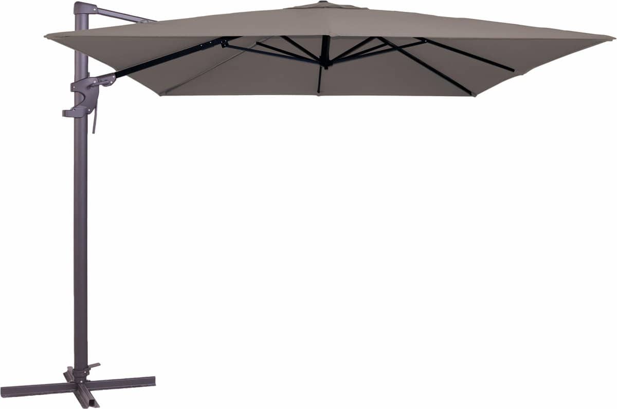 zweefparasol monaco flex iii 300×300 cm polyester taupe grade 6