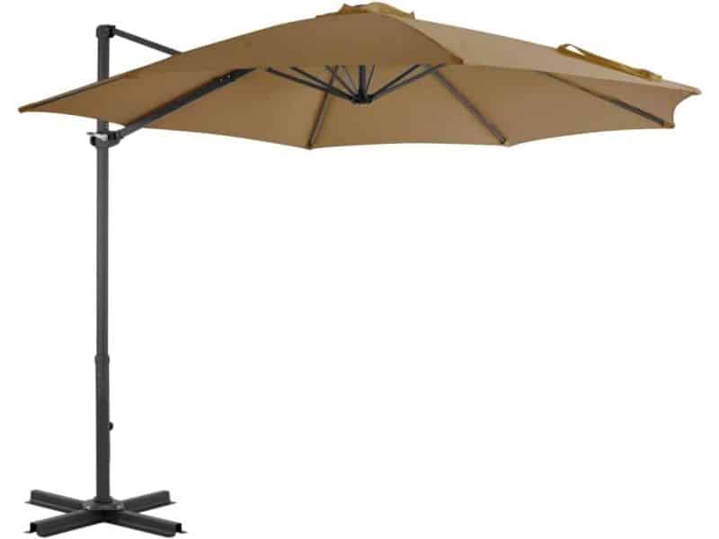 Zweefparasol Ø300 cm Aluminium Paal Ø360 Graden Draaibaar en Kantelbaar