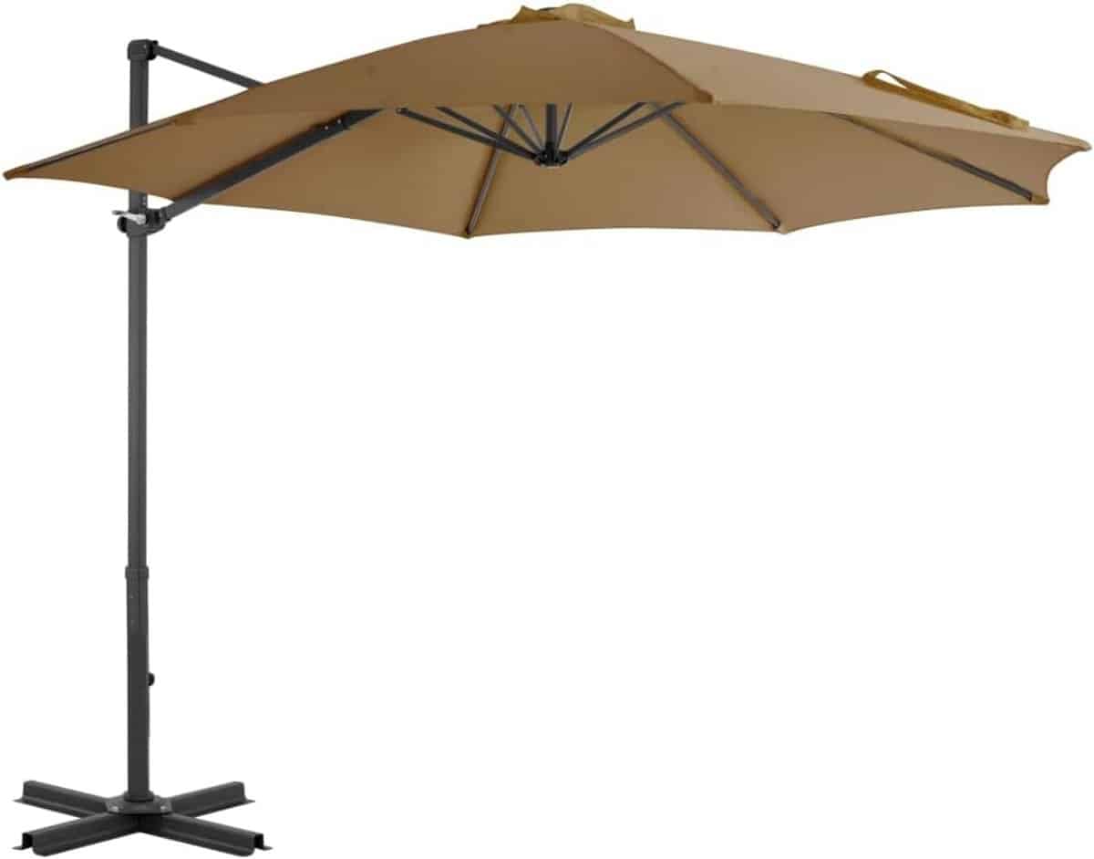zweefparasol Ø300 cm aluminium paal Ø360 graden draaibaar en kantelbaar