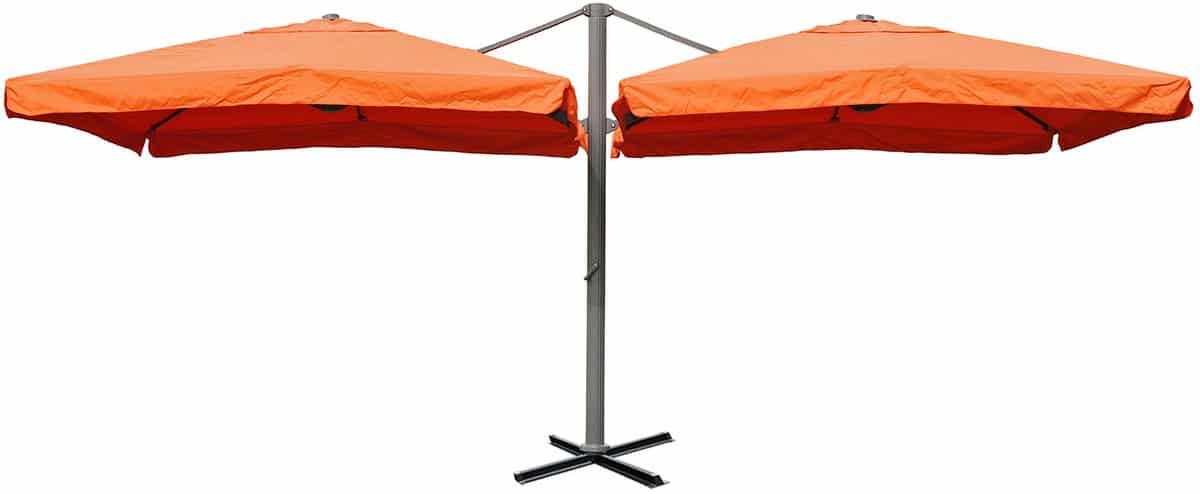 zweefparasol t44, pergola luifel effect, 6,2x3m polyester 50kg ~ terracotta