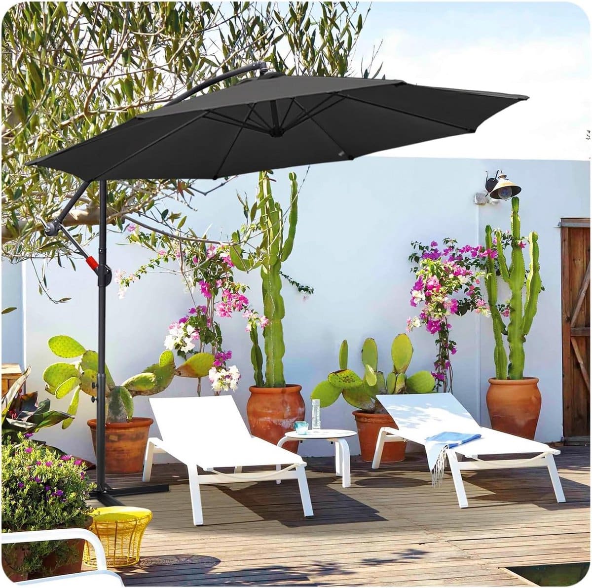 zweefparasol terrasparasol scherm buiten zonnen kantelbaar zwenkbaar