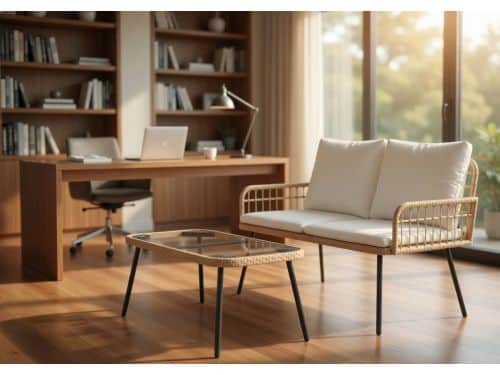 2-delige Bistroset Polyrattan met Tafel - Tuinmeubelset Balkon & Terras