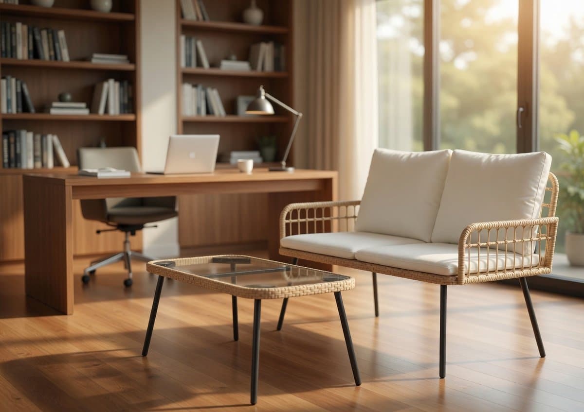 2 delige bistroset polyrattan met tafel tuinmeubelset balkon & terras