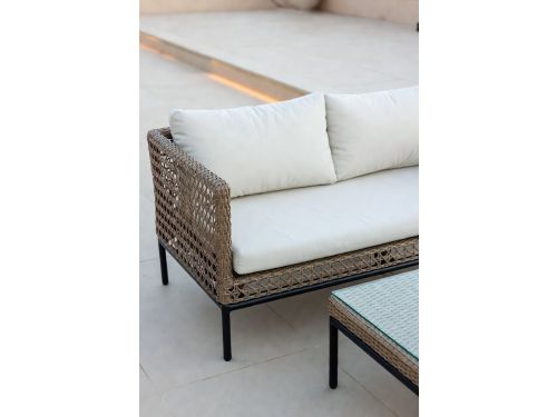2-delige Luxe Polyrattan Tuinmeubelset met Tafel en Stoelen
