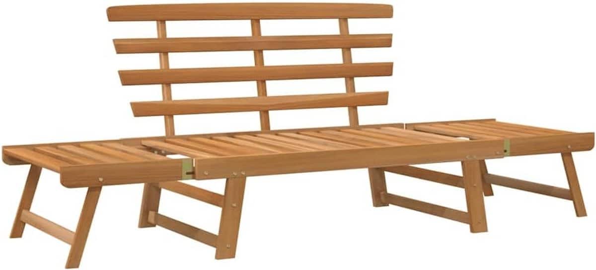 2 in 1 tuinbank ligbed massief acaciahout | verstelbaar buitenmeubel