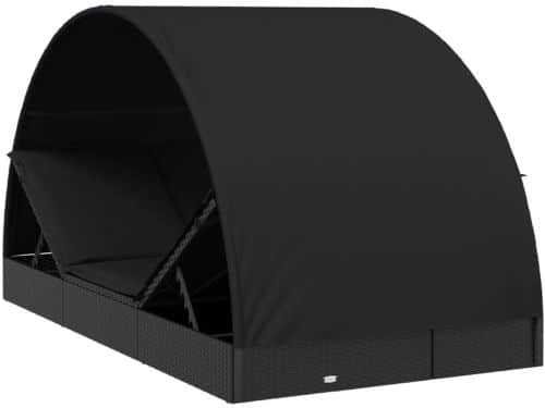 2-persoons Ligbed met Rond Dak - 211x112x140 cm - Zwart