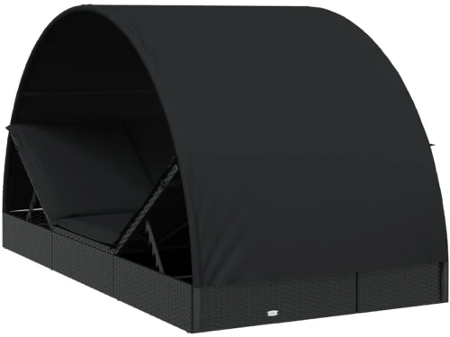 2-persoons Ligbed met Rond Dak - 211x112x140 cm - Zwart