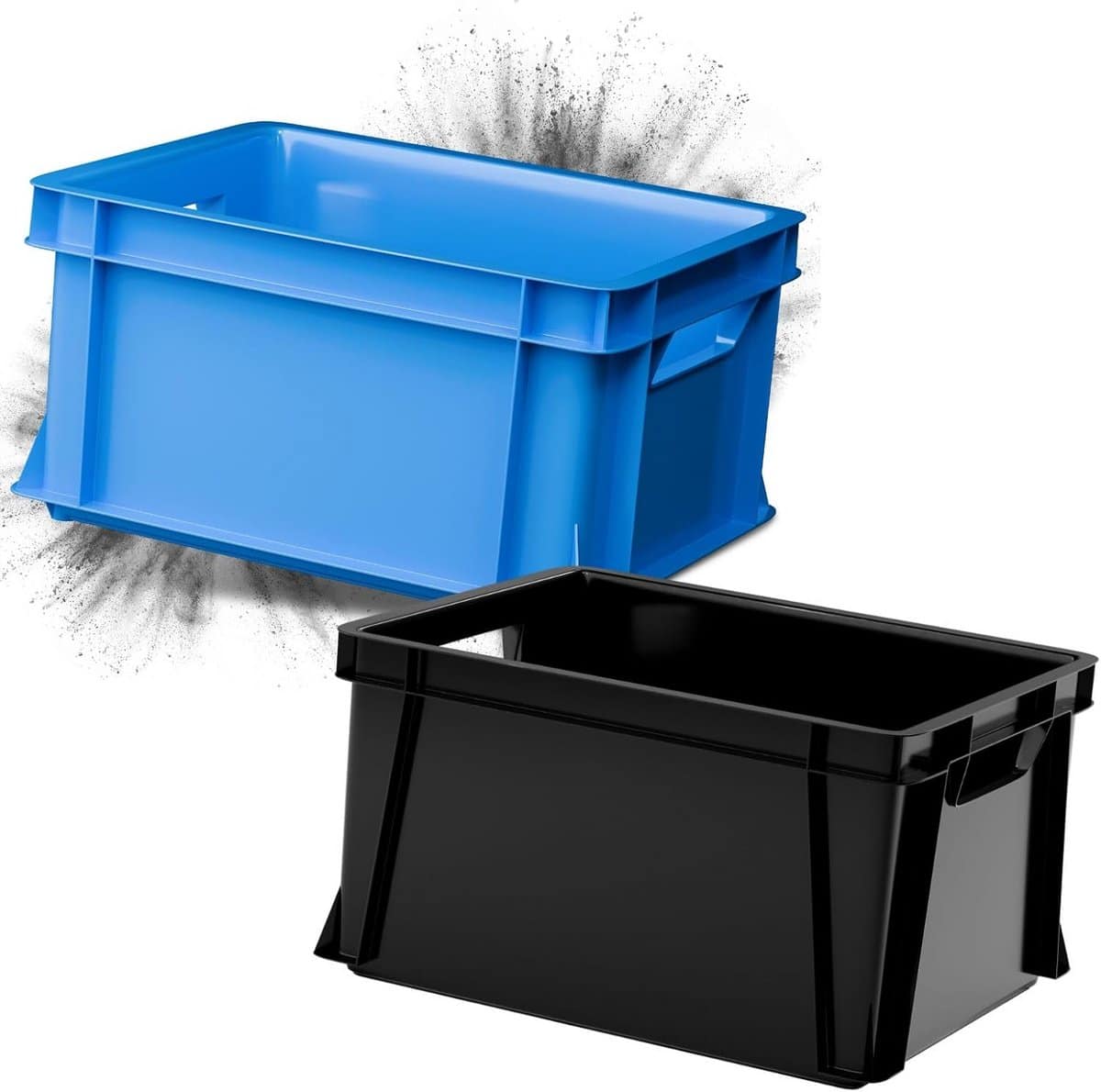 2x kunststof opbergbox 29l stevig en stapelbaar