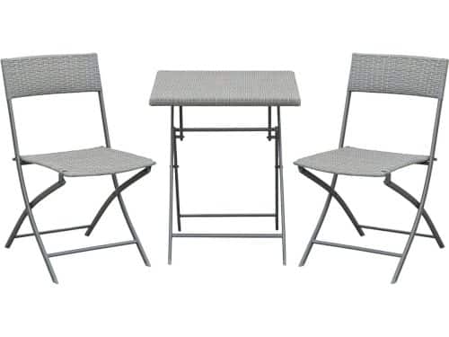 3-delige Bistroset voor Balkon met Klapstoelen en Tafel
