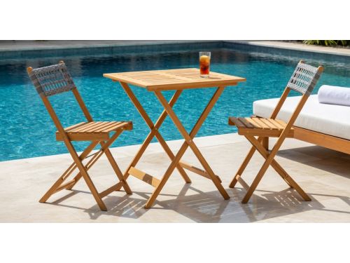 3-Delige Luxe Bistroset voor Tuin en Balkon - Polyrattan &