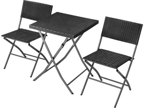3-delige Opvouwbare Bistroset voor Balkon en Terras, Compact en Weerbestendig