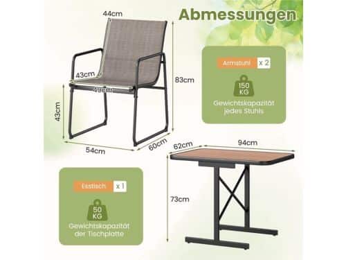 3-Delige Tuinmeubelset - Bistroset - Balkonset - Terrasmeubilair - Tuinmeubilair