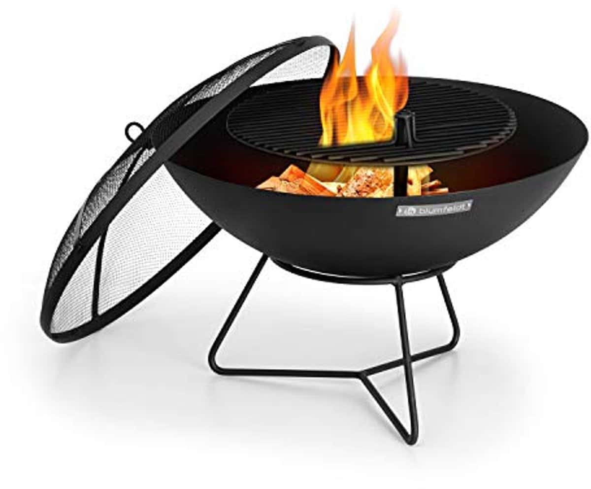 3 in 1 vuurschaal met grill en tuintafel Ø 60 cm