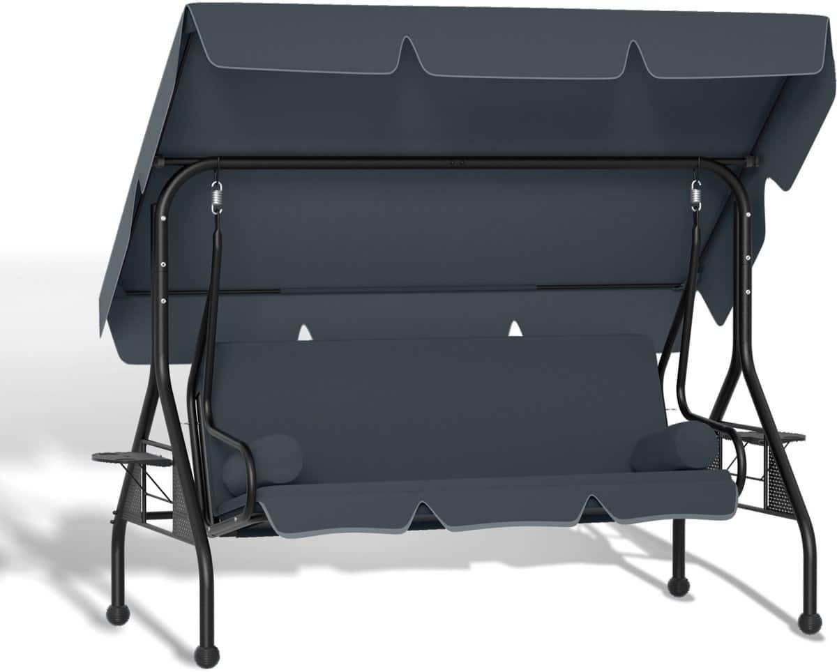 3 zits hollywoodschommel met ligfunctie 185x113x163cm schommelbank met