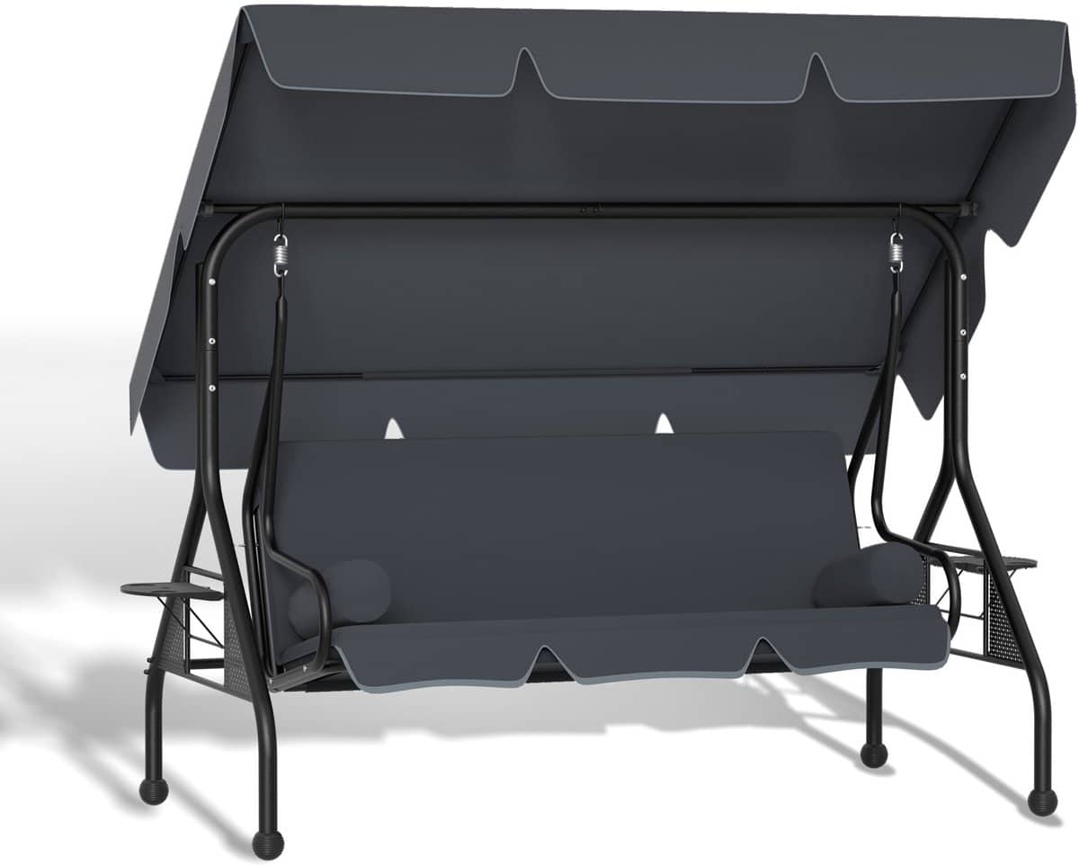 3 zits hollywoodschommel met ligfunctie 185x113x163cm schommelbank met