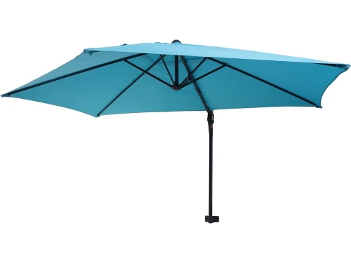 300 cm Zweefparasol Turquoise - Kantelbare Wandparasol voor Balkon en