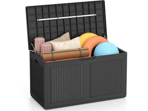 380 liter waterdichte tuinbox met deksel en wielen