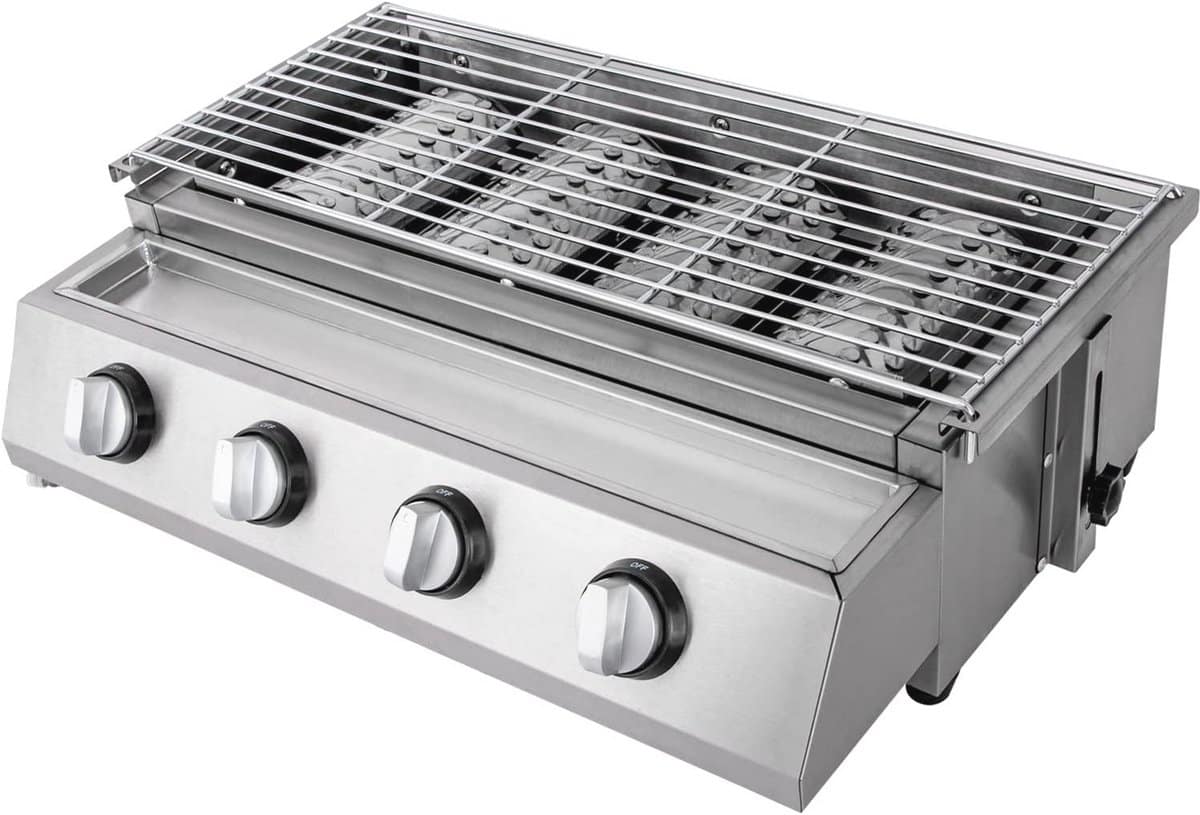 4 pits gasbarbecue rvs grill voor buiten compact en efficiënt