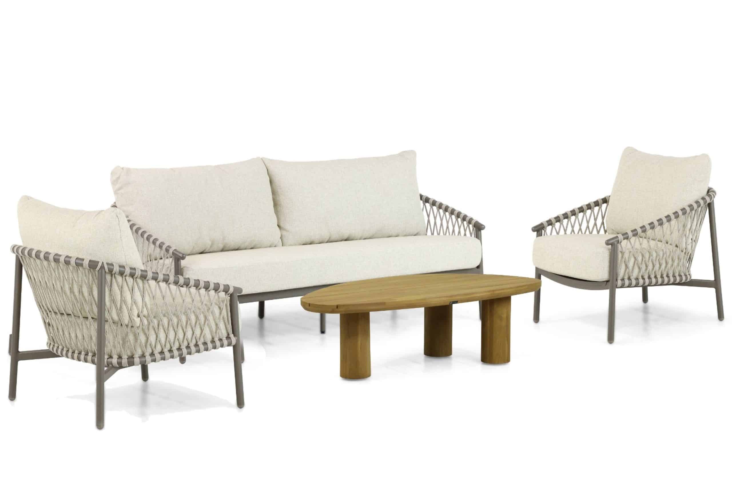 4 seasons outdoor allora/riah 135 cm stoel bank loungeset 4 delig