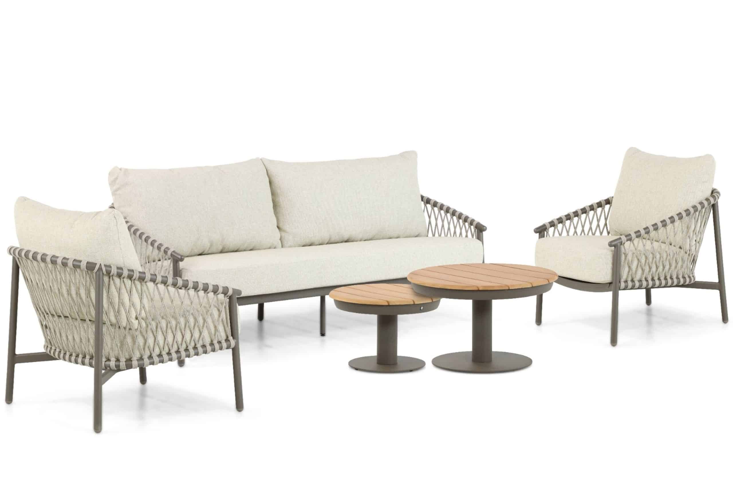 4 seasons outdoor allora/salerno 45/60 cm stoel bank loungeset 5 delig
