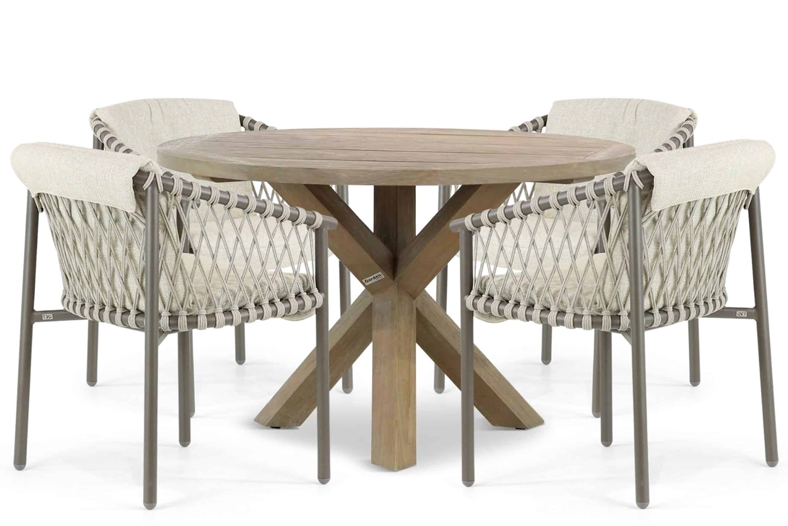 4 seasons outdoor allora/sand city 120 cm dining tuinset 5 delig