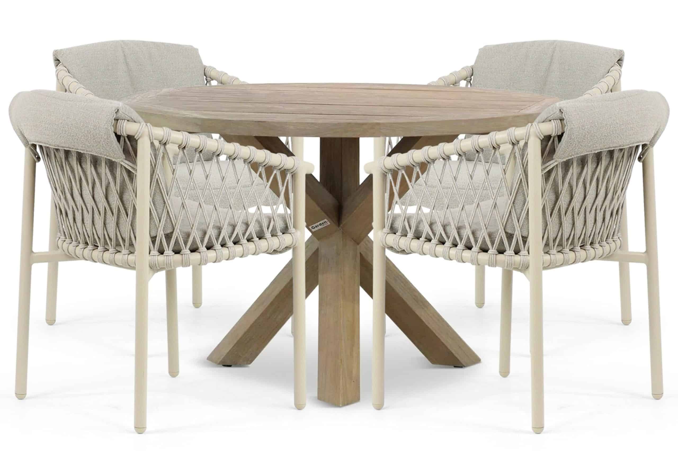 4 seasons outdoor allora/sand city 120 cm dining tuinset 5 delig