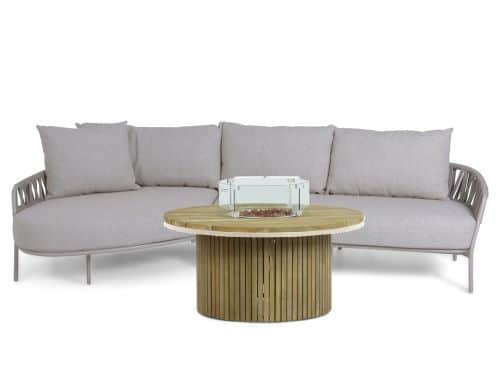 4 Seasons Outdoor Calma/Fire Nest 130 cm hoek loungeset 3-delig