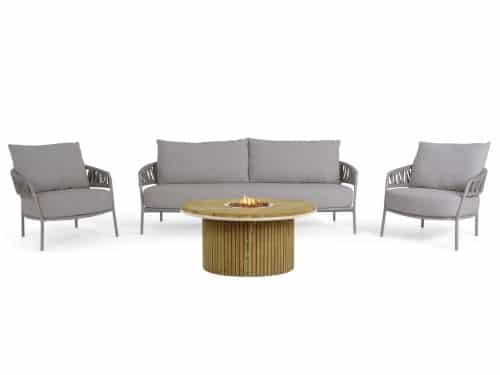 4 Seasons Outdoor Calma/Fire Nest 130 cm stoel-bank loungeset 4-delig