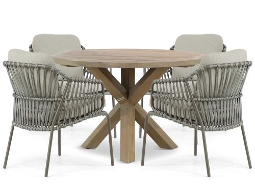 4 Seasons Outdoor Capalbio/Sand City 120 cm dining tuinset 5-delig