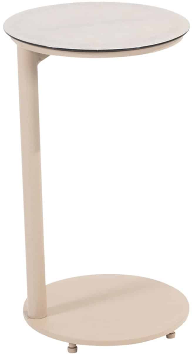 4 seasons vic bijzettafel Ø30xh50 cm latte ceramic print