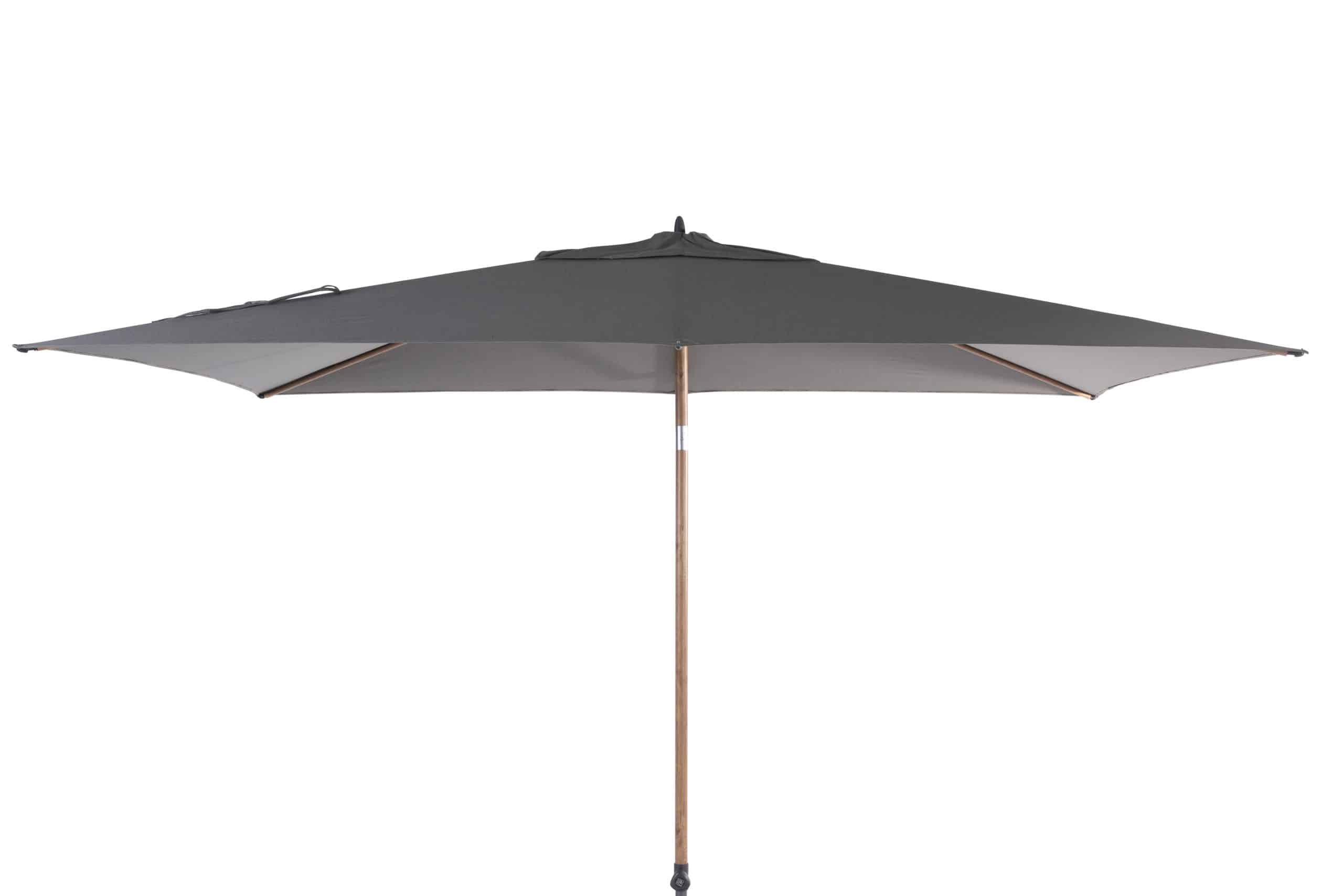 4so azzurro parasol 200 x 300cm charcoal doek woodlook frame