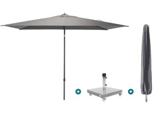 4SO Azzurro stokparasol 200x300 cm. - Charcoal Sevilla voet en