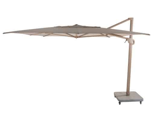 4SO Hacienda zweefparasol 300 x 400 cm met Latte frame en sand doek