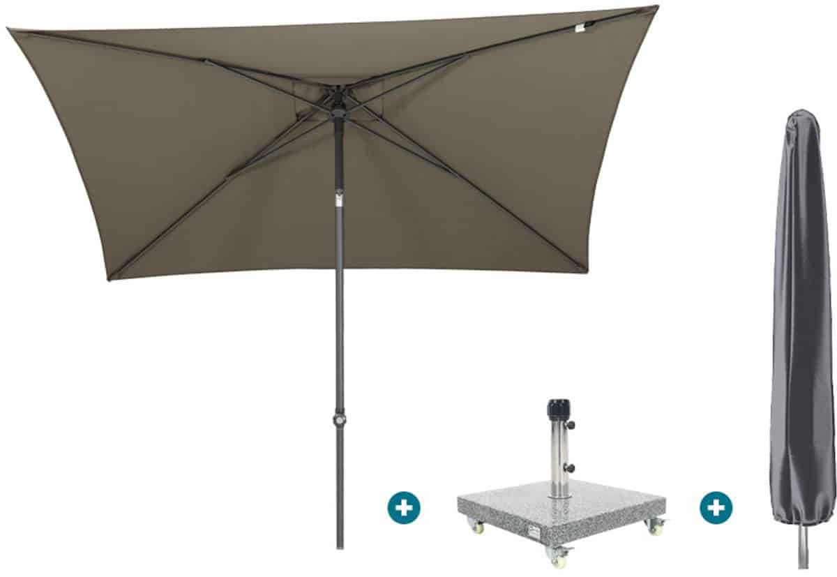 4so oasis stokparasol 200×250 cm. taupe sevilla voet en