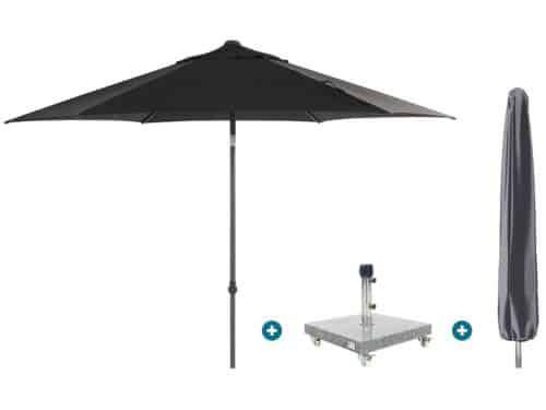 4SO Oasis stokparasol 300 cm. - Antraciet Sevilla voet en