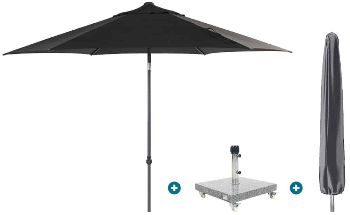 4so oasis stokparasol 300 cm. antraciet sevilla voet en