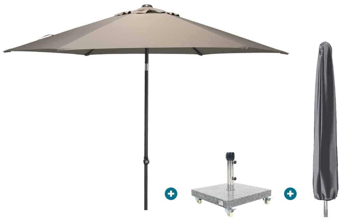 4so oasis stokparasol 300 cm. taupe sevilla voet en