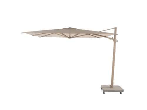 4SO Siesta premium 300 x 300cm zweefparasol sand doek en latte frame