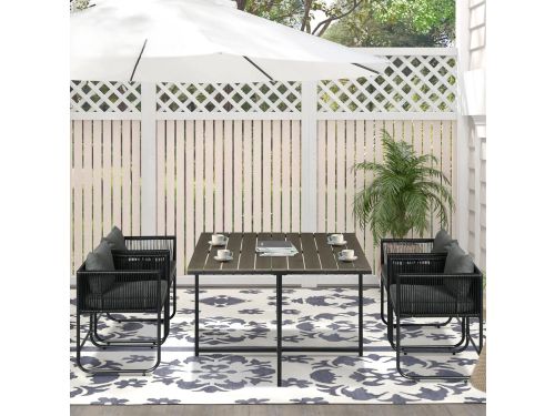 5-delige tuinmeubelset 4 personen 110x110x75 cm Polyrattan Eetgroep Balkonset met