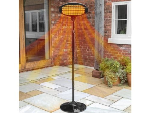 Afgeronde Terrasverwarmer - 2-in-1 Wandgemonteerd en Vrijstaand | Draagbare Elektrische