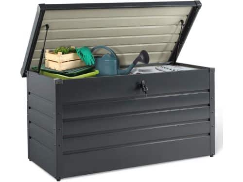 Afsluitbare metalen opbergdoos voor buiten 350L - Antracietgrijs