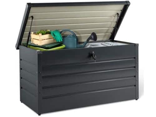 Afsluitbare metalen opbergdoos voor buiten 350L - Antracietgrijs