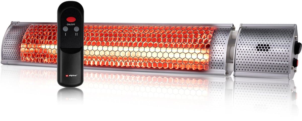 alpina terrasverwarmer infrarood verwarming heater 2000w met afstandsbediening