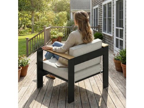 Aluminium Tuinmeubelset 4-Delig 2-Zits Bank & 2 Stoelen met Tafel