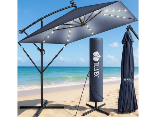 Ampelschirm Rechthoekig 330 cm XL, 360° Draaibaar & Kantelbaar (90