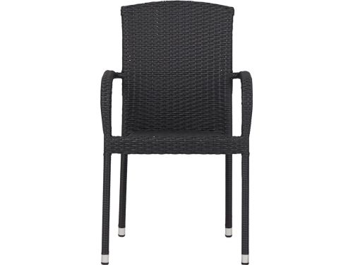 Anita tuinstoel polyrattan stapelbaar zwart.