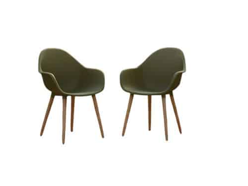 Annestad dining chair green/teak look Eurofar - Eurofar